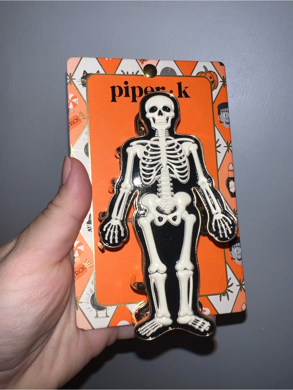 Piper K Halloween Skeleton Hair Claw Clip 💀🎃